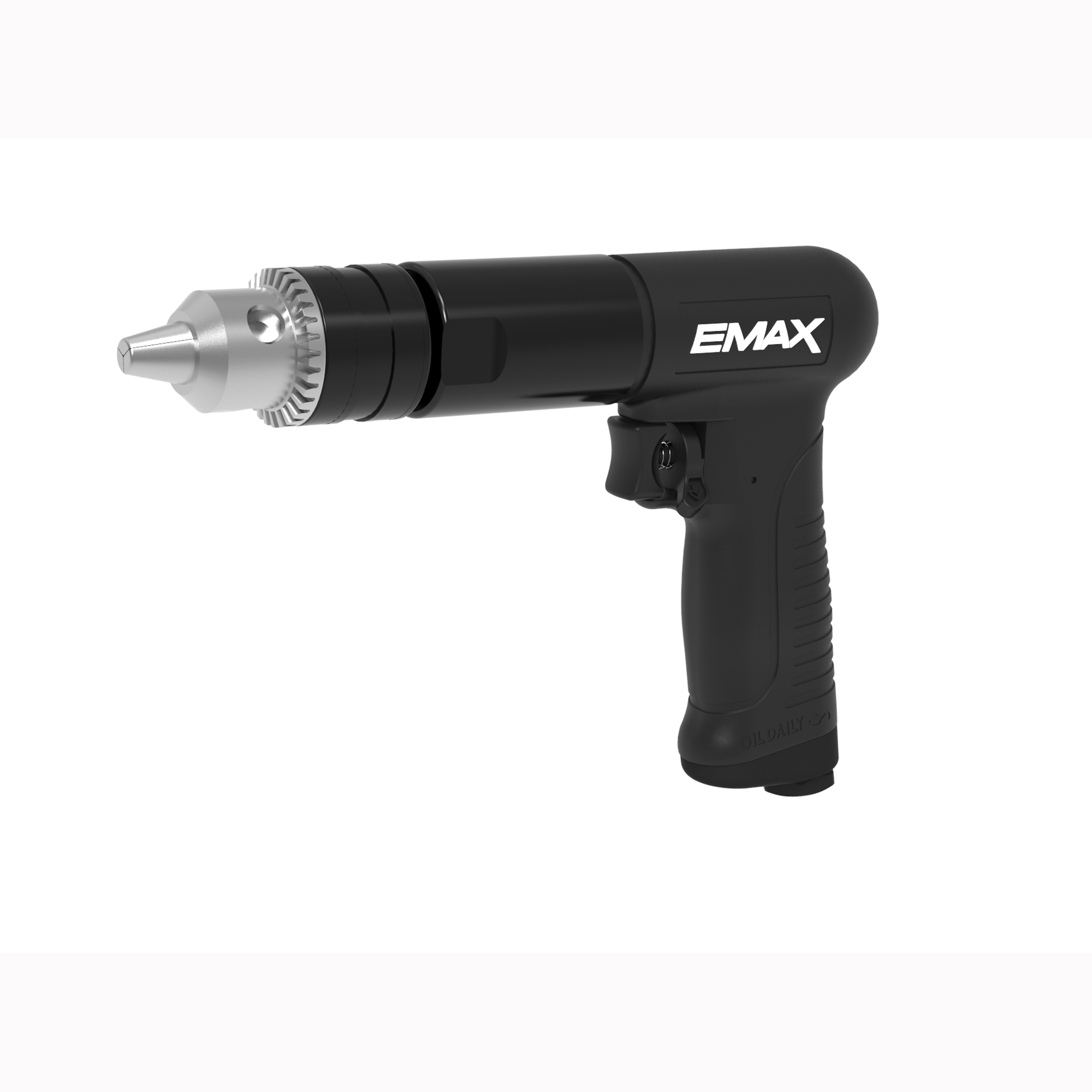 Emax, Composite 1/2in. Reversible Air Drill-800 RPM, Chuck Size 1/2 in, Tool Length 7.5 in, Max. RPM 700 Model# EATDR05S1P